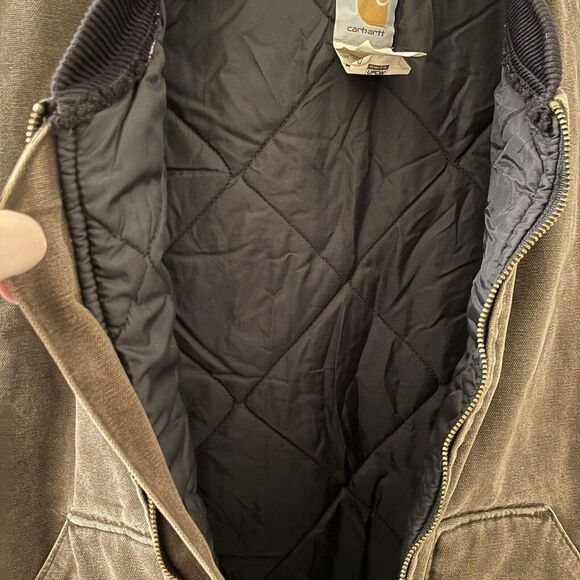 Vintage Carhartt Men's Vest Quilted Lined Brown Canvas Union Made USA Size XXL - Picture 8 of 16